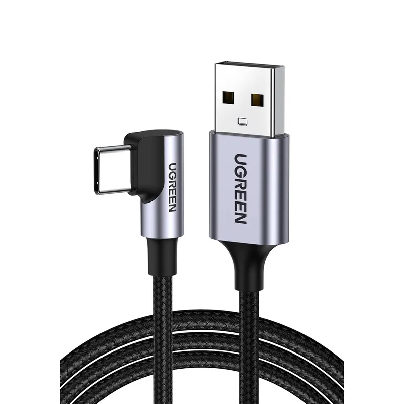 UGREEN - Cable Ugreen 1m USB-C angulo 90° 18W Carga Rapida 3A US284 50941 Negro.