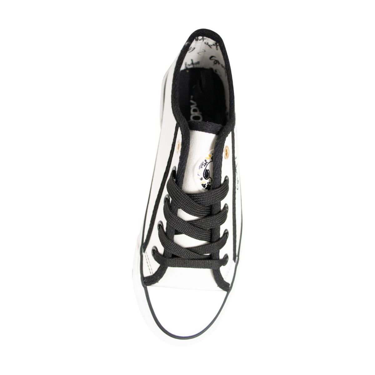 SNOOPY - Zapatillas Urbanas Mujer Snoopy Blanco y Negro
