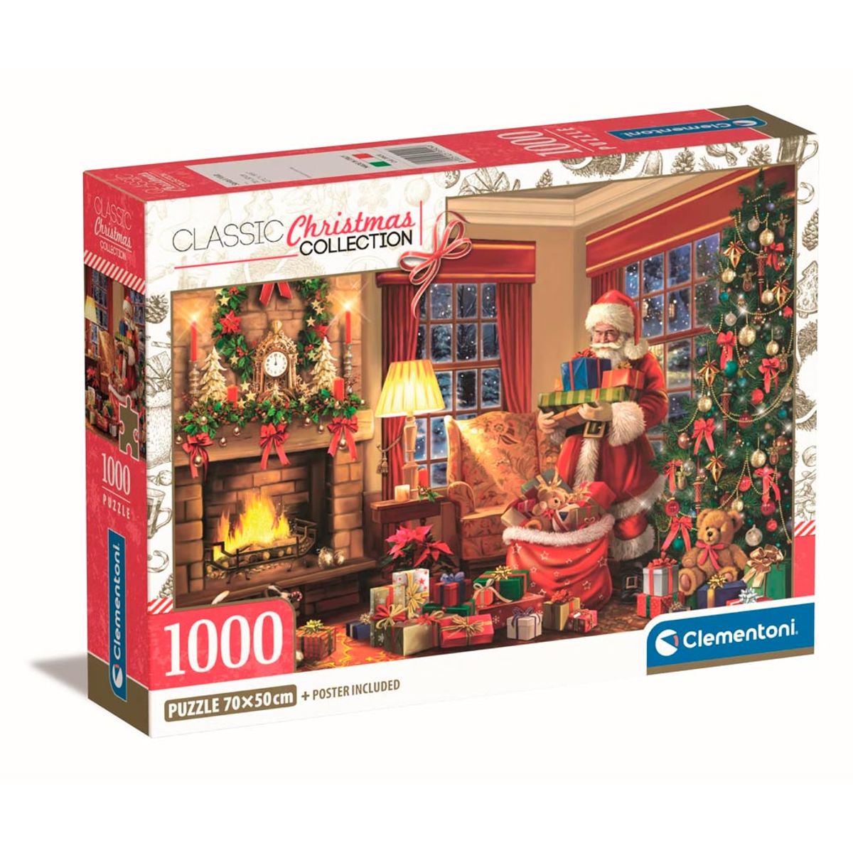 CLEMENTONI - Clementoni Rompecabezas  X 1000 piezas La Visita De Santa Claus