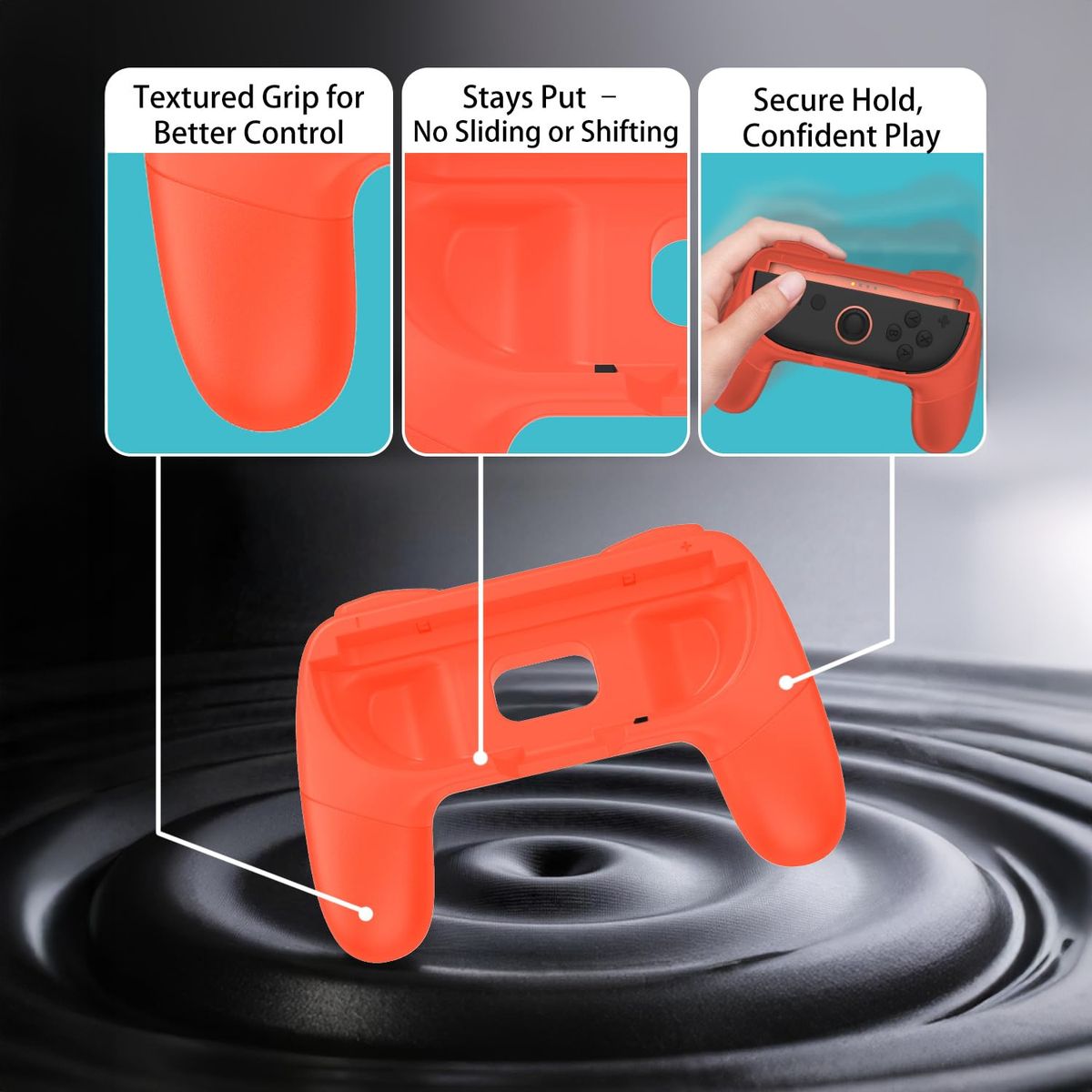 GENERICO - Handgrip KJH Para Joy Con Nintendo Switch 2 Rojo