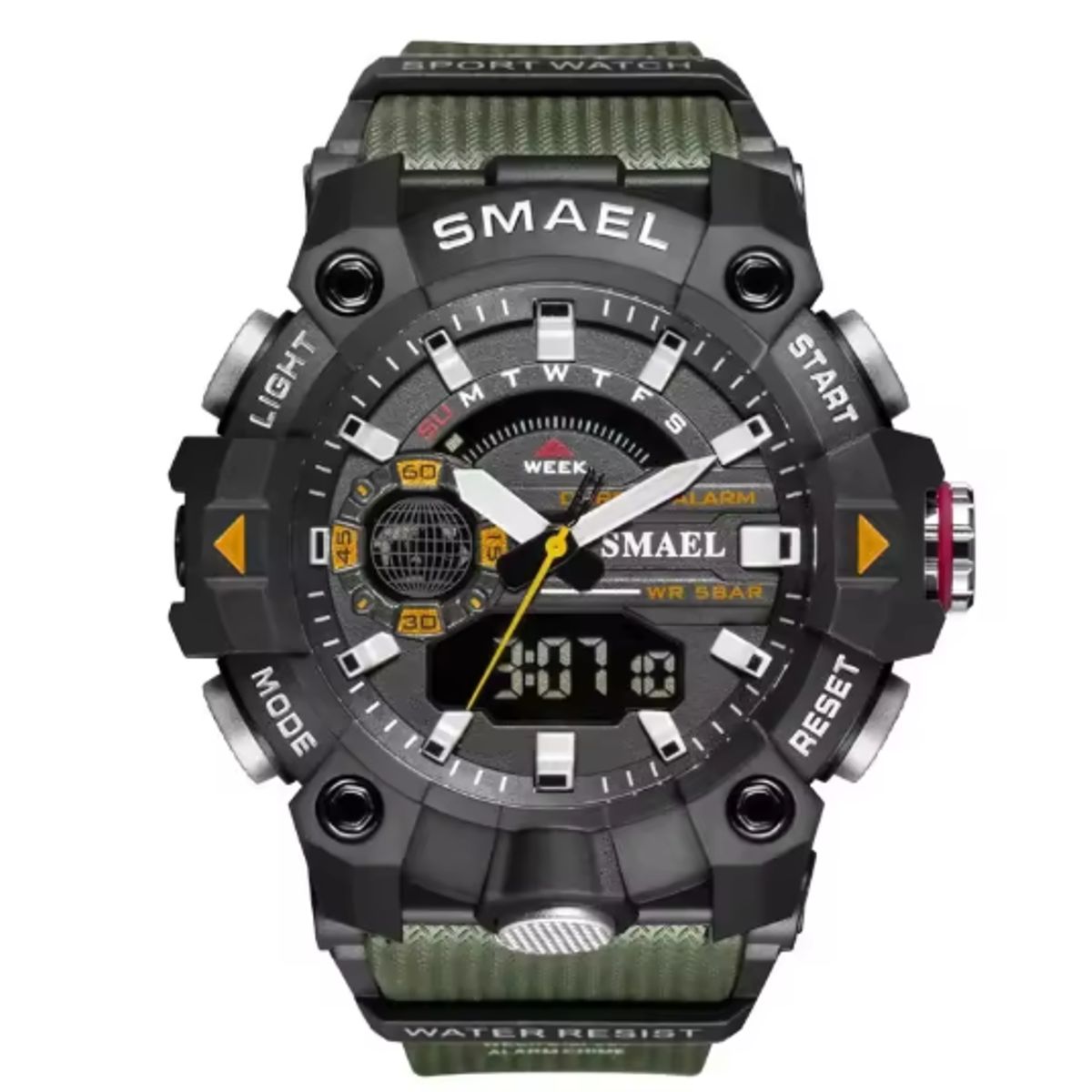 SMAEL - Reloj Deportivo Digital Analógico Smael resistente al agua 8040