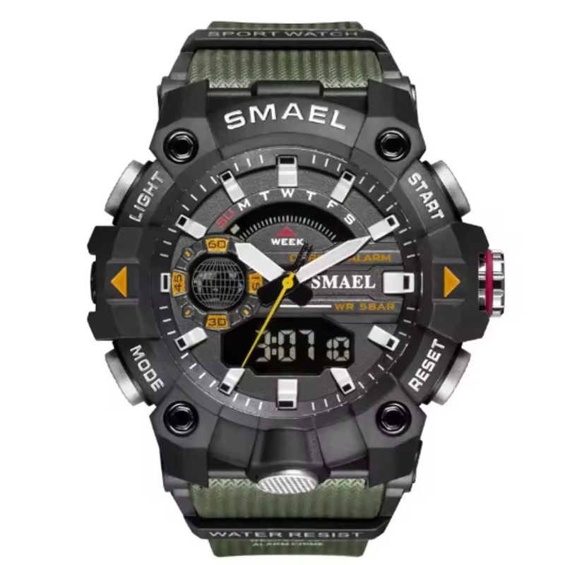 SMAEL - Reloj Deportivo Digital Analógico Smael resistente al agua 8040