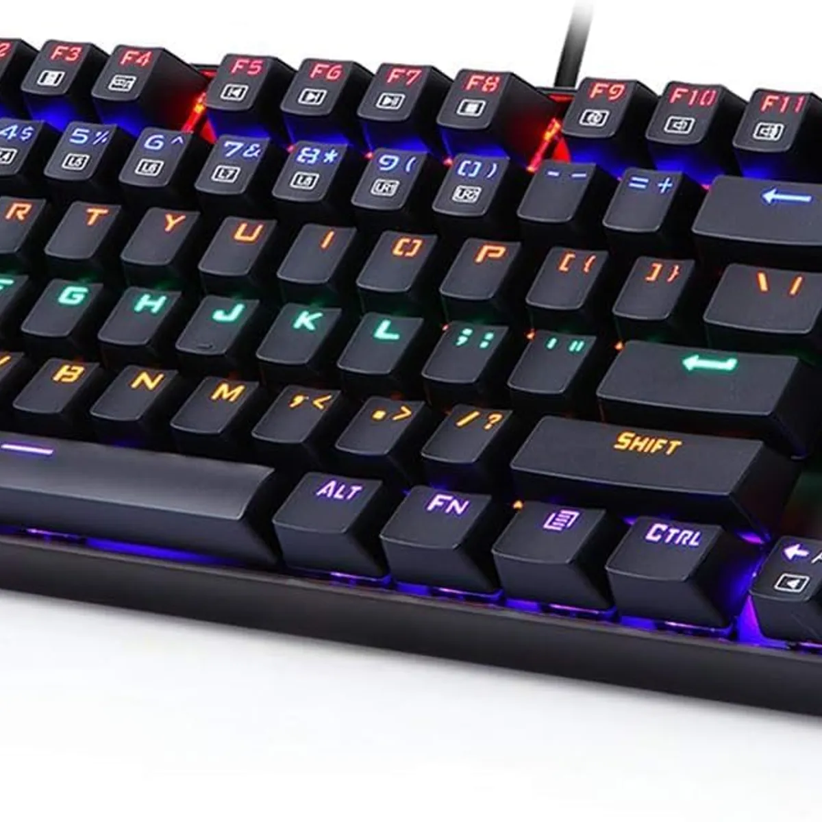 REDRAGON - Teclado Kumara Rainbow Negro K552-KR Red Switch Sp Español