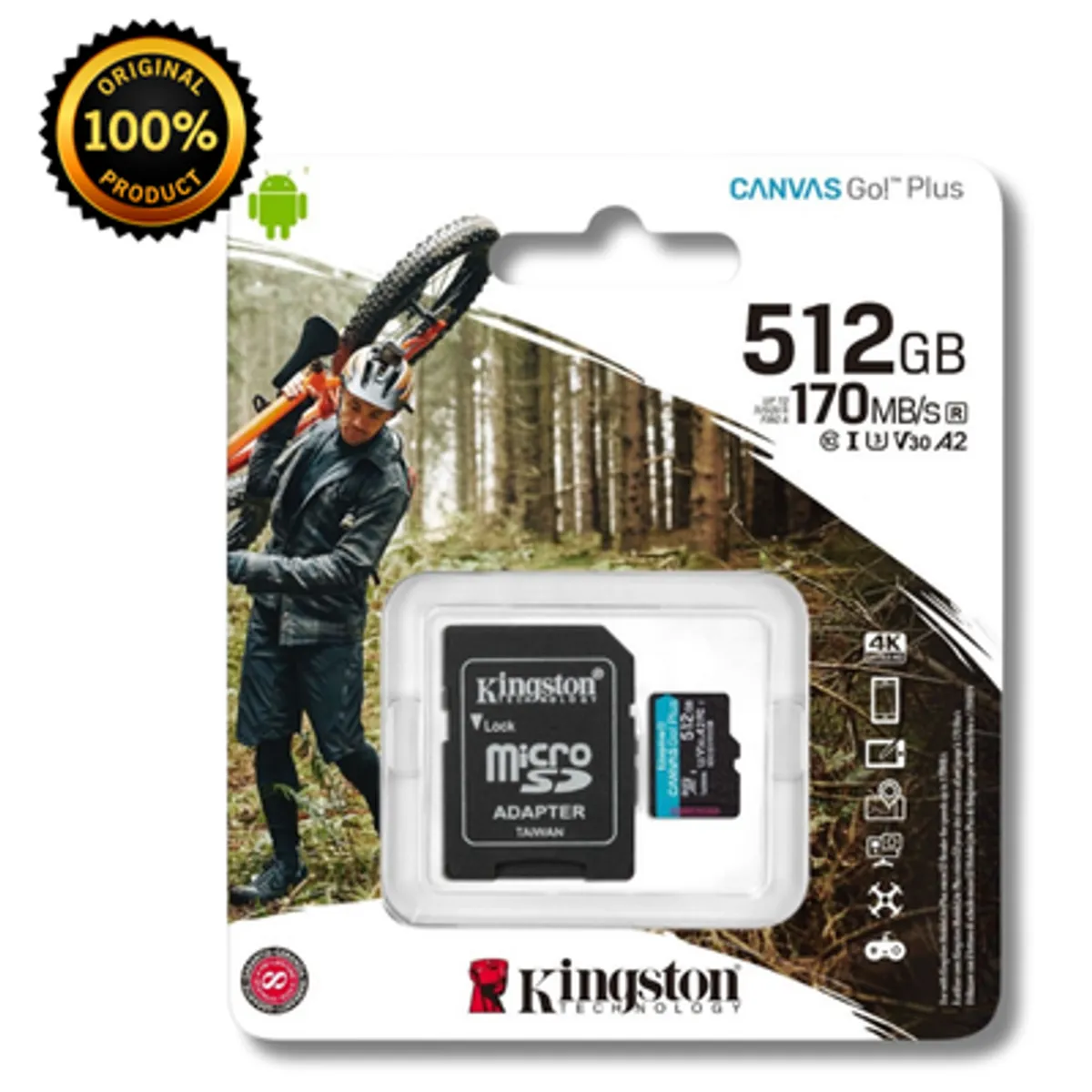 KINGSTON - Memoria Flash microSDXC Kingston Canvas Go Plus 512GB