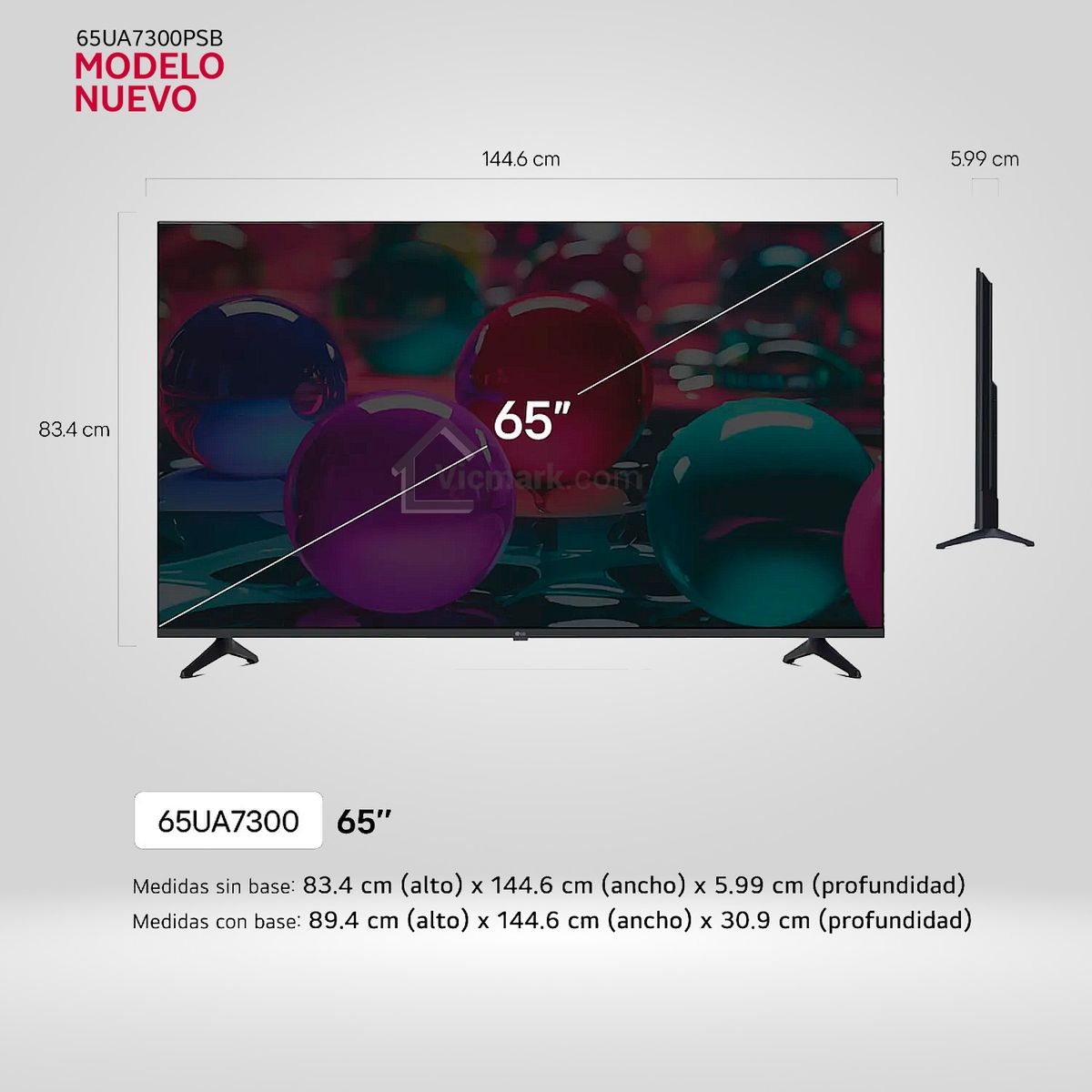 LG - Televisor Lg 65" Pulg Ultra HD 4K AI ThinQ 65UA7300 Modelo 2025 + Control Inteligente MAGIC