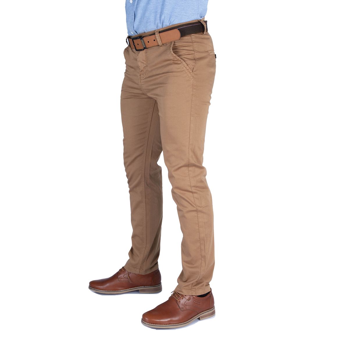 GENERICO - Pantalón de Caballero Slim Color Camello Brooklyn modelo Astor