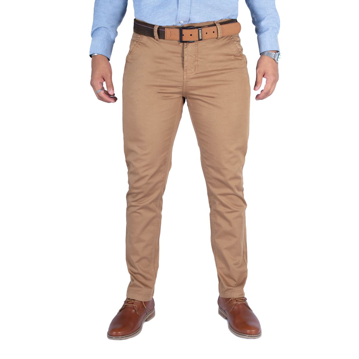 GENERICO - Pantalón de Caballero Slim Color Camello Brooklyn modelo Astor