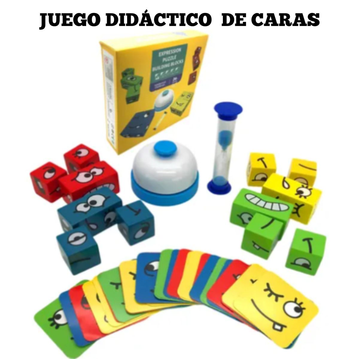 OEM - Juego De Mesa Caras Locas Con Reloj de Arena y Timbre
