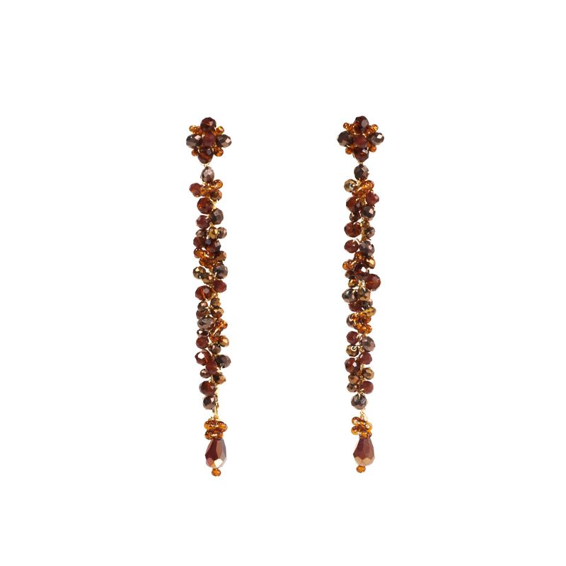 SAMANTHA PINTO HANDMADE ACCESSORIES - Aretes Virginia Marrón