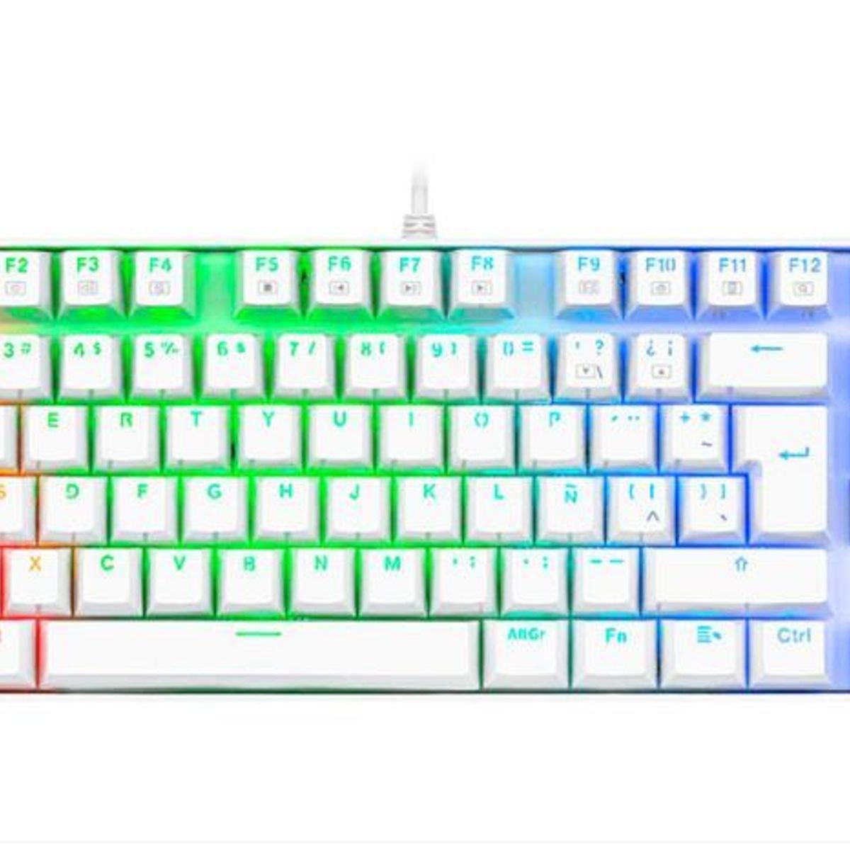 REDRAGON - Teclado Kumara RGB Blanco K552W-RGB Red Switch Sp Español
