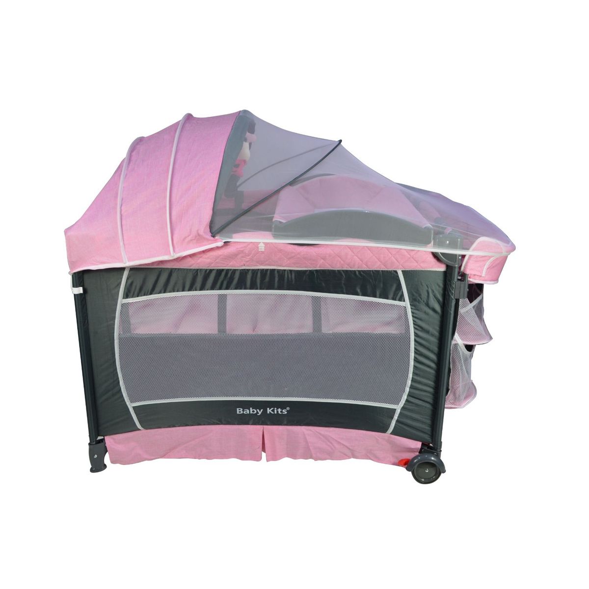 BABY KITS - Cuna Corral para Bebe Mecedora Verona Rosada