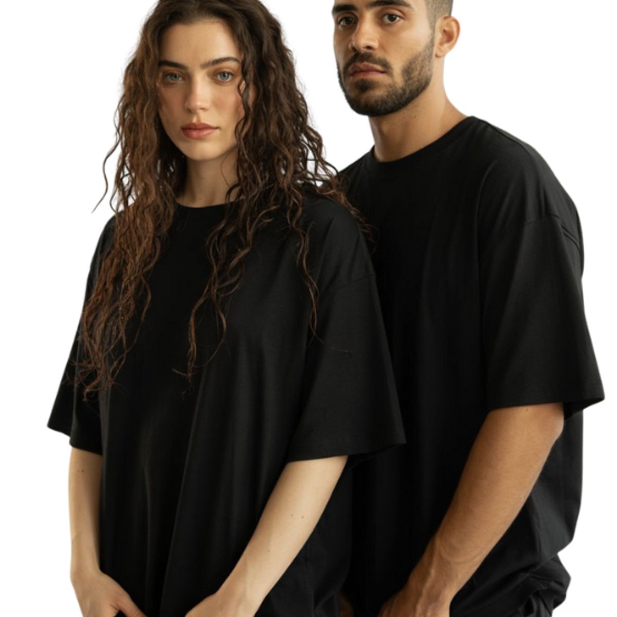 GENERICO - POLO OVERSIZE BASICO MANGA CORTA UNISEX COLOR NEGRO