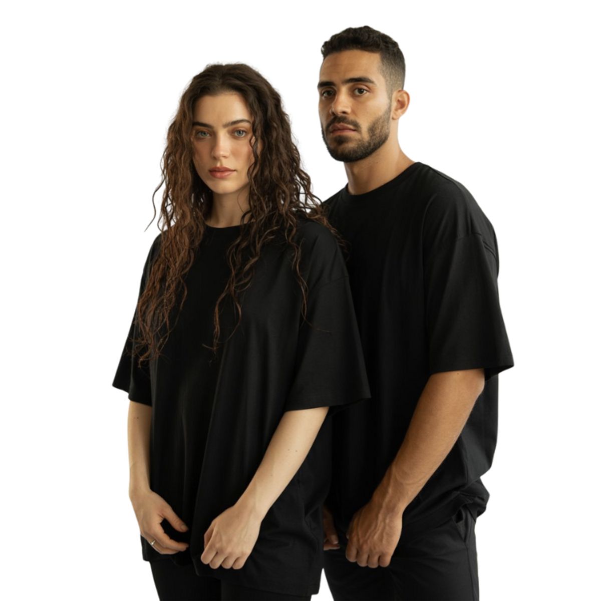 GENERICO - POLO OVERSIZE BASICO MANGA CORTA UNISEX COLOR NEGRO