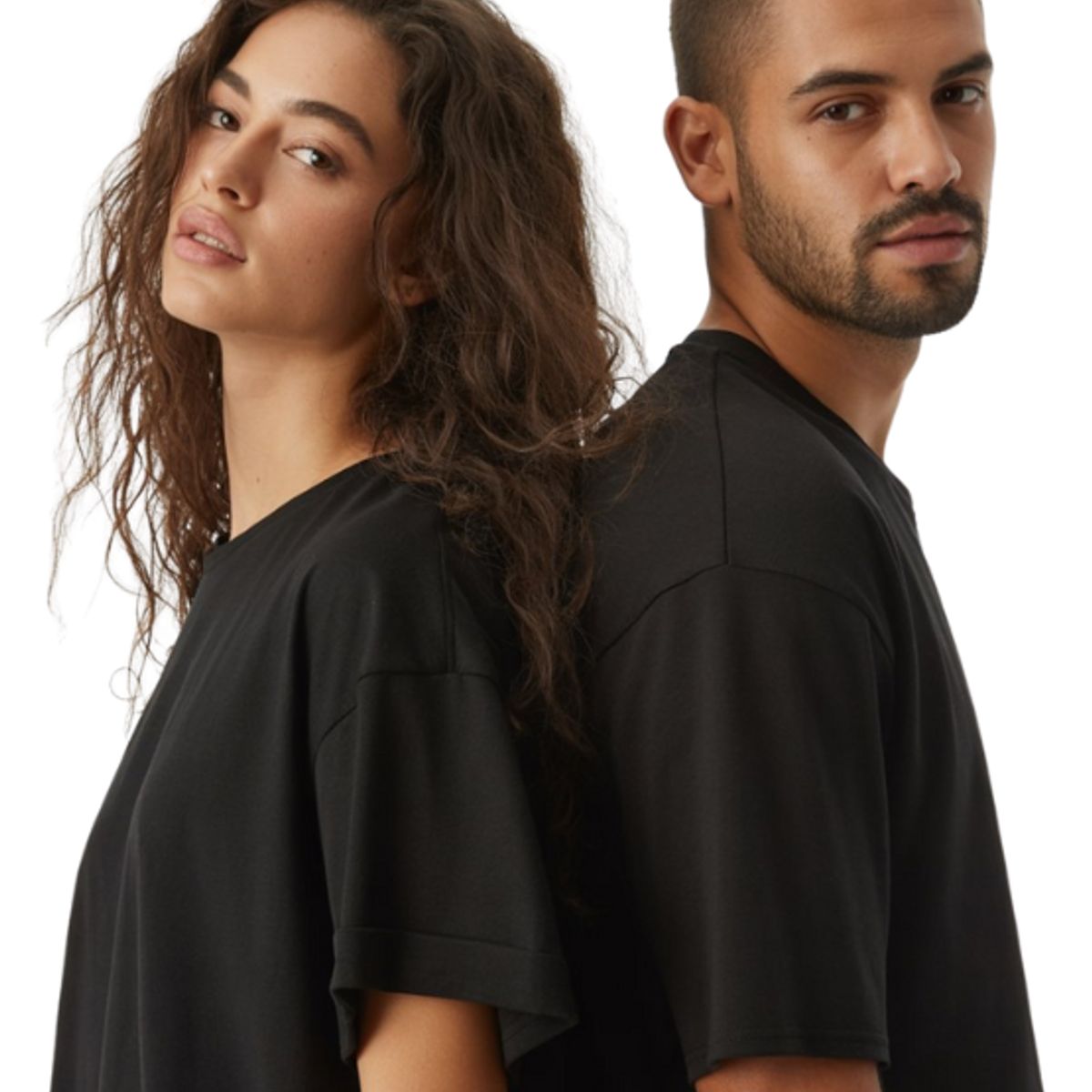 GENERICO - POLO OVERSIZE BASICO MANGA CORTA UNISEX COLOR NEGRO