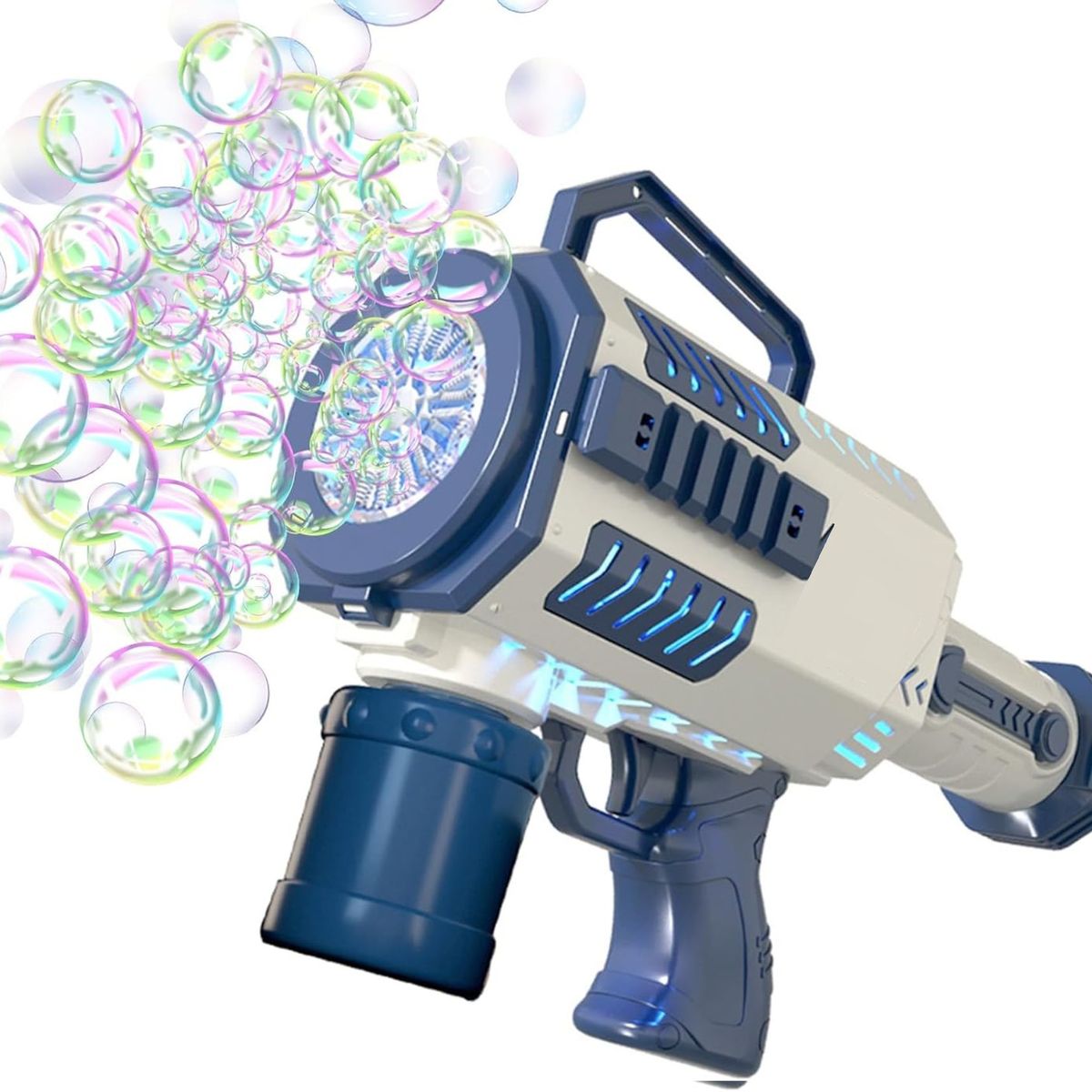 GENERICO - Pistola de burbujas eléctrica automática con luz led azul