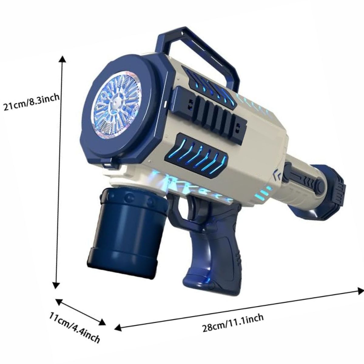GENERICO - Pistola de burbujas eléctrica automática con luz led azul