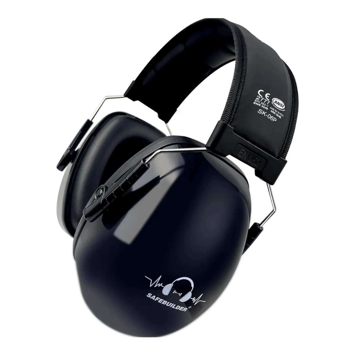 GENERICO - Audífonos Antiruido Orejeras Niño Grande Joven y Adulto - Negro Safebuilder