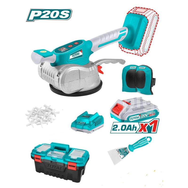 TOTAL TOOLS - VIBRADOR DE MAYOLICA VENTOSA 20V 60KG VEL VARIABLE TTVLI20015 TOTAL