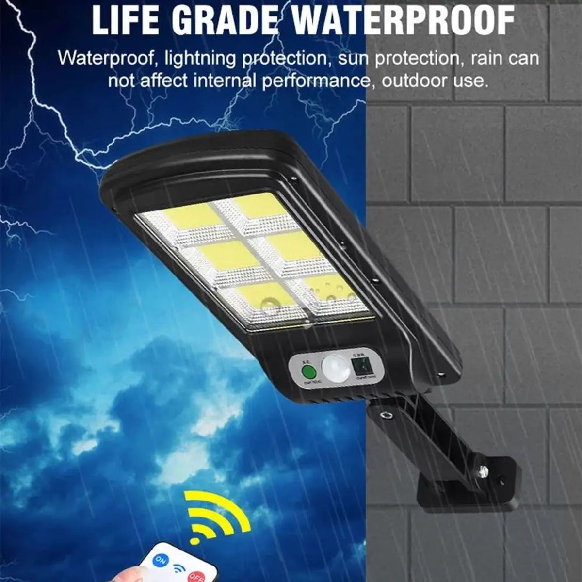 GENERICO - Reflector Lámpara Led Con Panel Solar Color De La Carcasa Negro y luz blanca