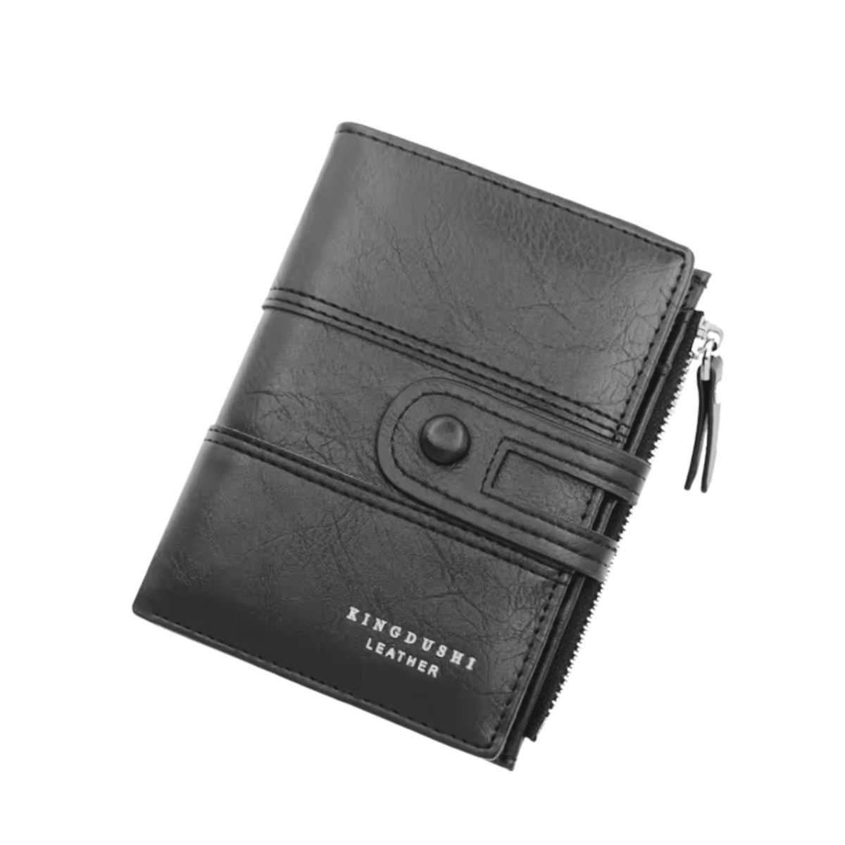 GENERICO - Billetera ejecutiva moderna para hombre con cierre de lujo cuero PU-