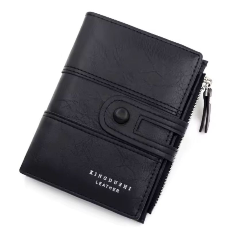 GENERICO - Billetera ejecutiva moderna para hombre con cierre de lujo cuero PU-