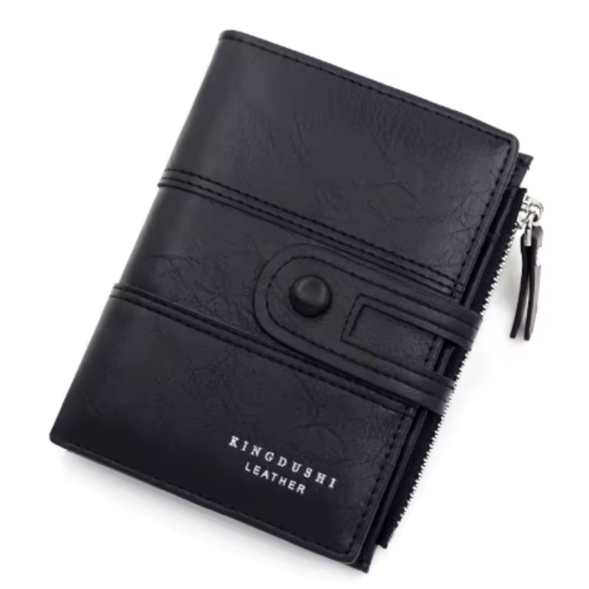 GENERICO - Billetera ejecutiva moderna para hombre con cierre de lujo cuero PU-