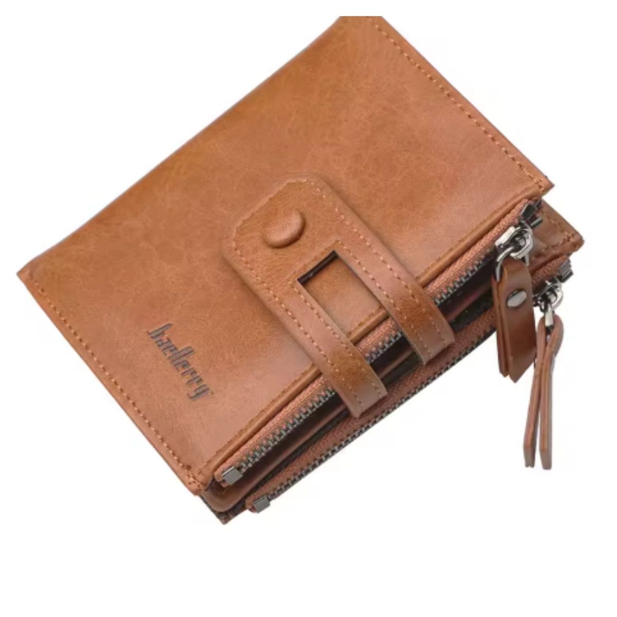 GENERICO - Billetera ejecutiva moderna para hombre con cierre de lujo cuero PU-