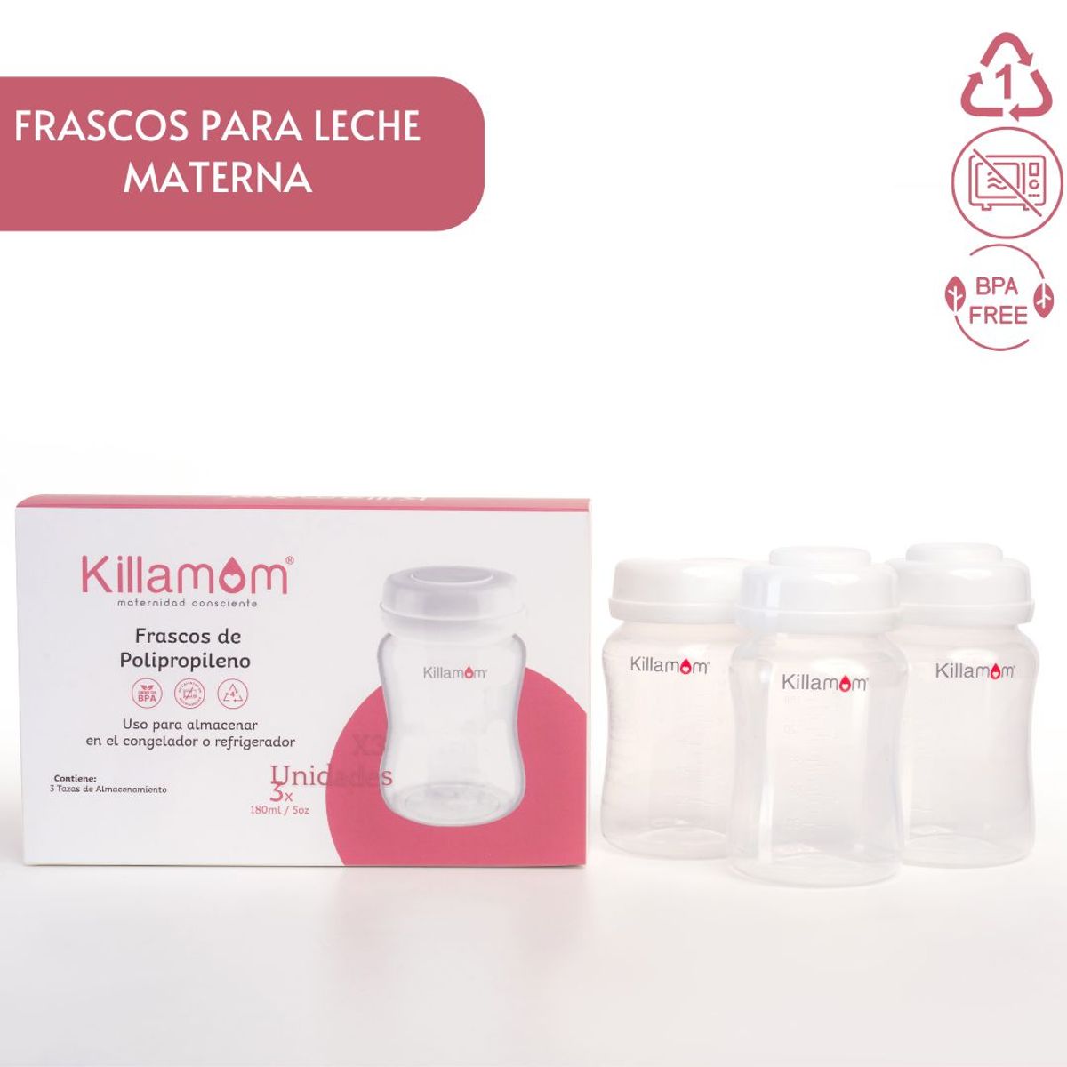 KILLAMOM - BOTELLAS PARA ALMACENAR LECHE MATERNA X 3