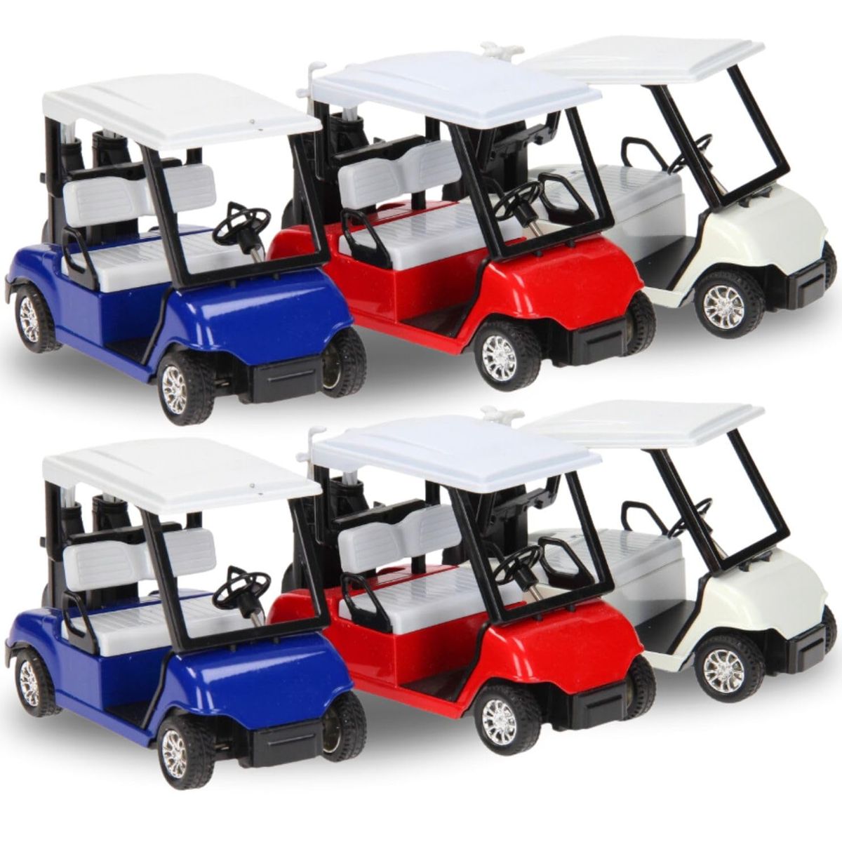 VATYERTY - Paquete de 6 Carritos de golf de juguete con palos