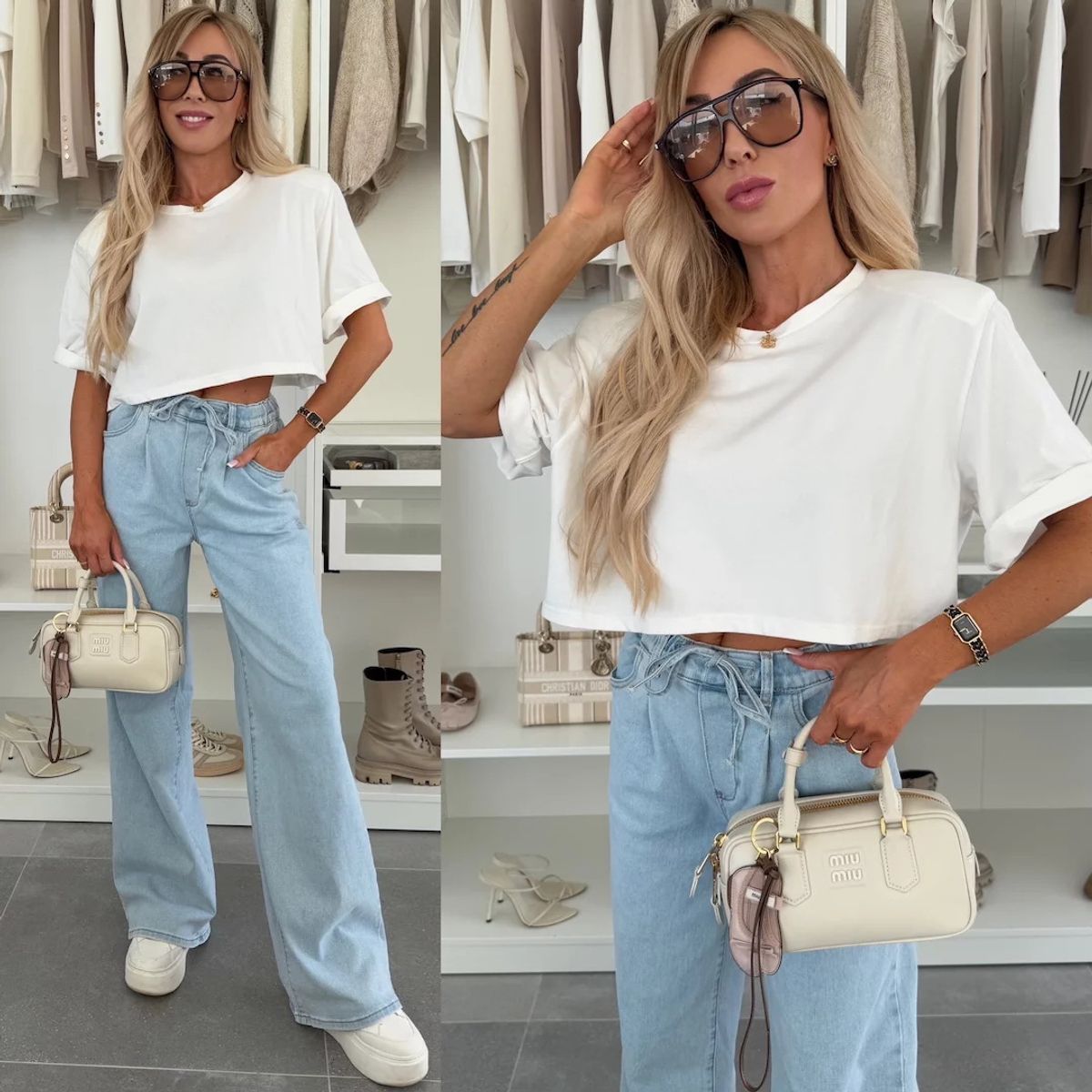 TIOZONEY - Blusa corta para mujer-Blanco