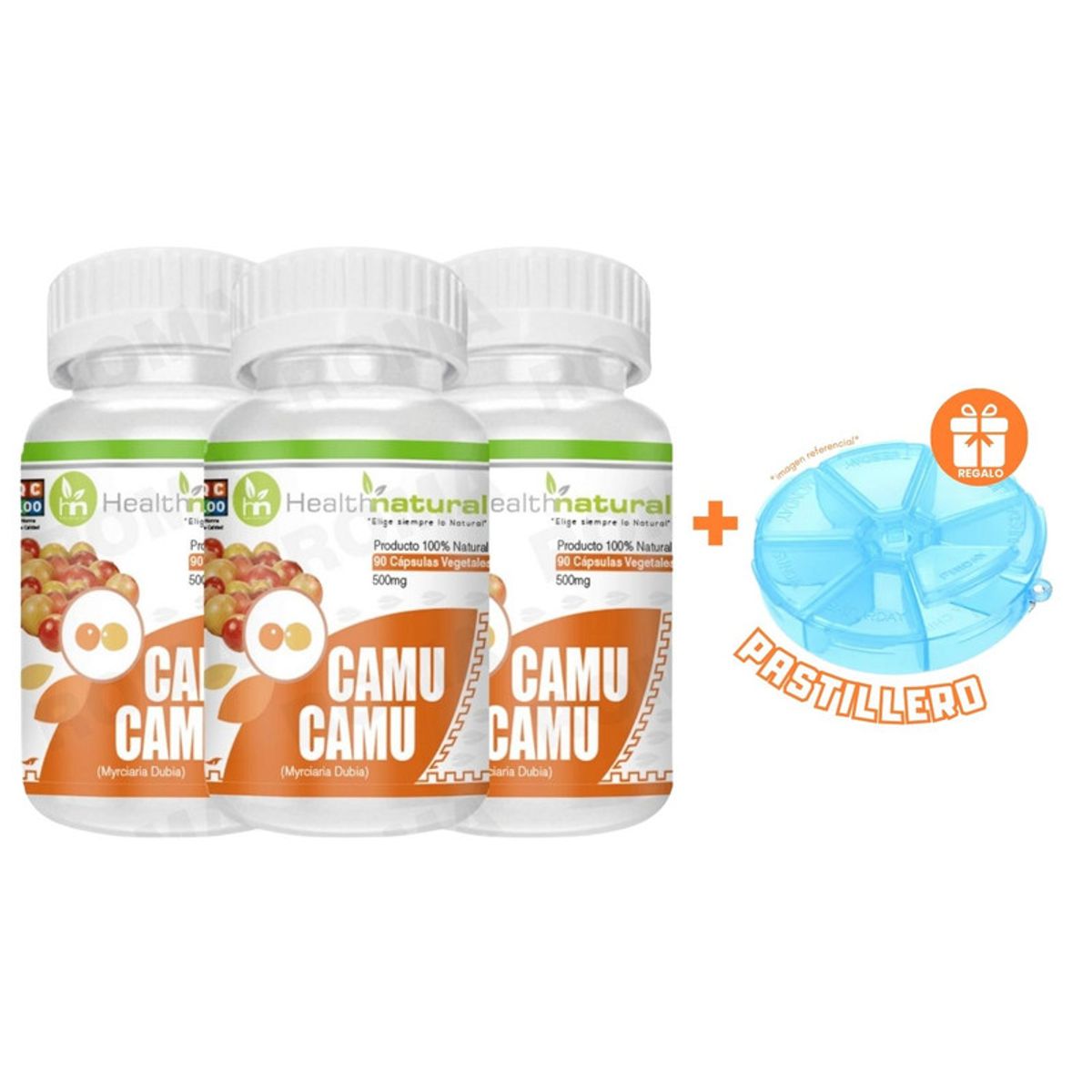 HEALTHNATURAL - PACK 3 CAMU CAMU HEALTHNATURAL 1500MG + REGALO PASTILLERO