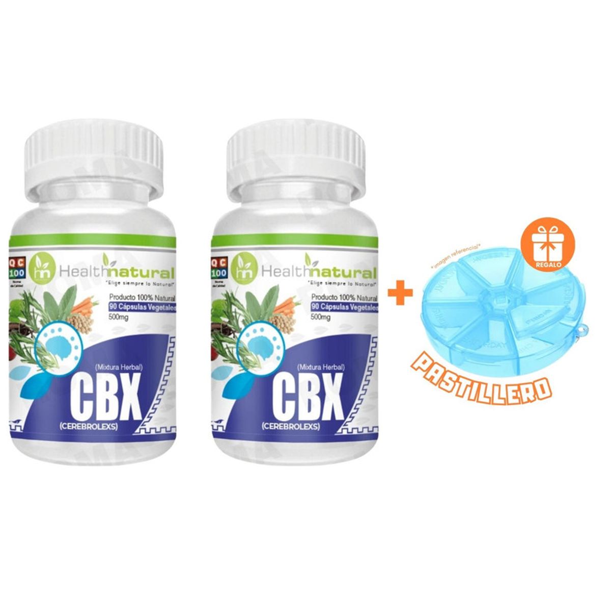 HEALTHNATURAL - PACK 2 CEREBROLEXS CBX  HEALTHNATURAL 1000MG + REGALO PASTILLERO