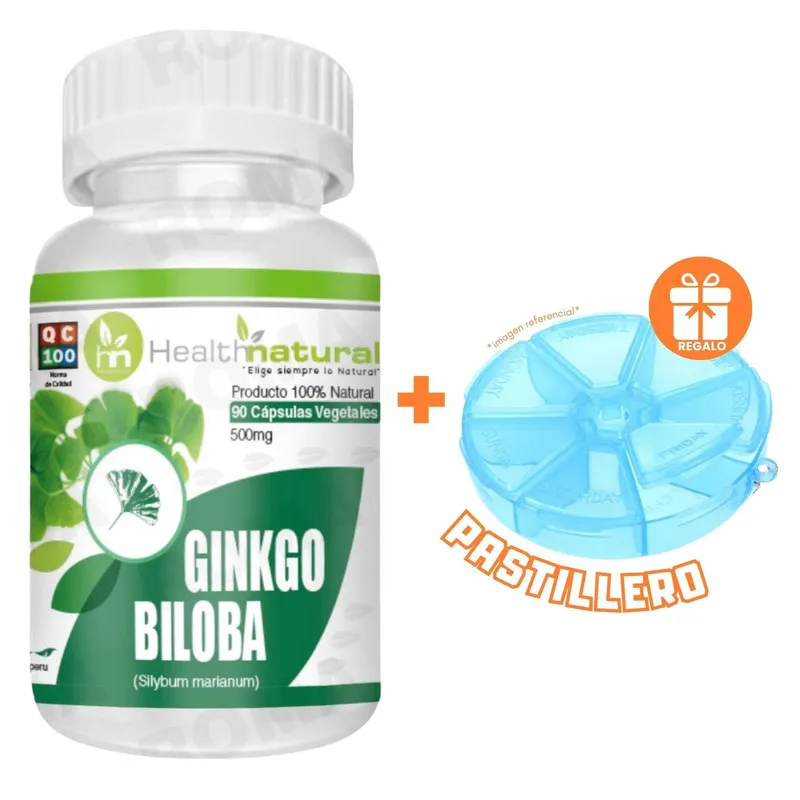 HEALTHNATURAL - GINKGO BILOBA HEALTHNATURAL 500MG + REGALO PASTILLERO