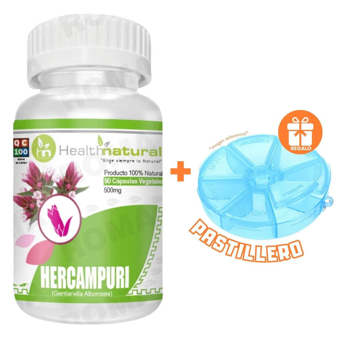 HEALTHNATURAL - HERCAMPURI HEALTHNATURAL 500MG + REGALO PASTILLERO