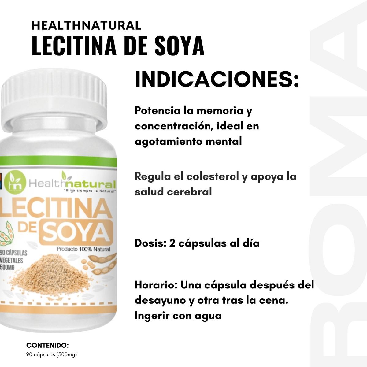 HEALTHNATURAL - LECITINA DE SOYA HEALTHNATURAL 500MG + REGALO PASTILLERO