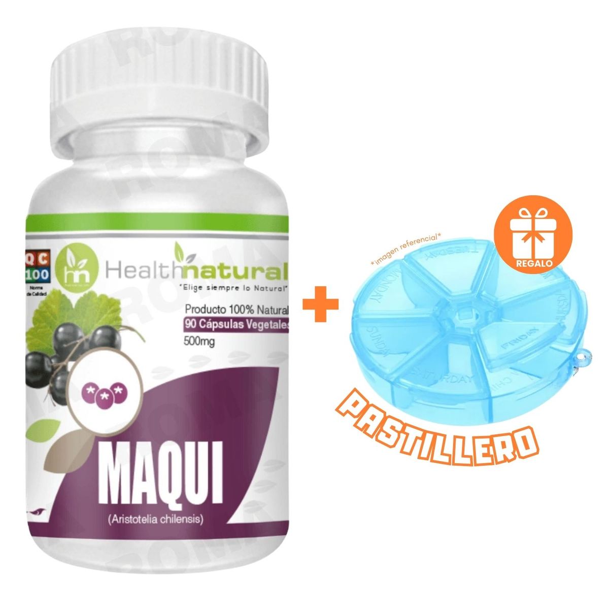 HEALTHNATURAL - MAQUI HEALTHNATURAL 500MG + REGALO PASTILLERO