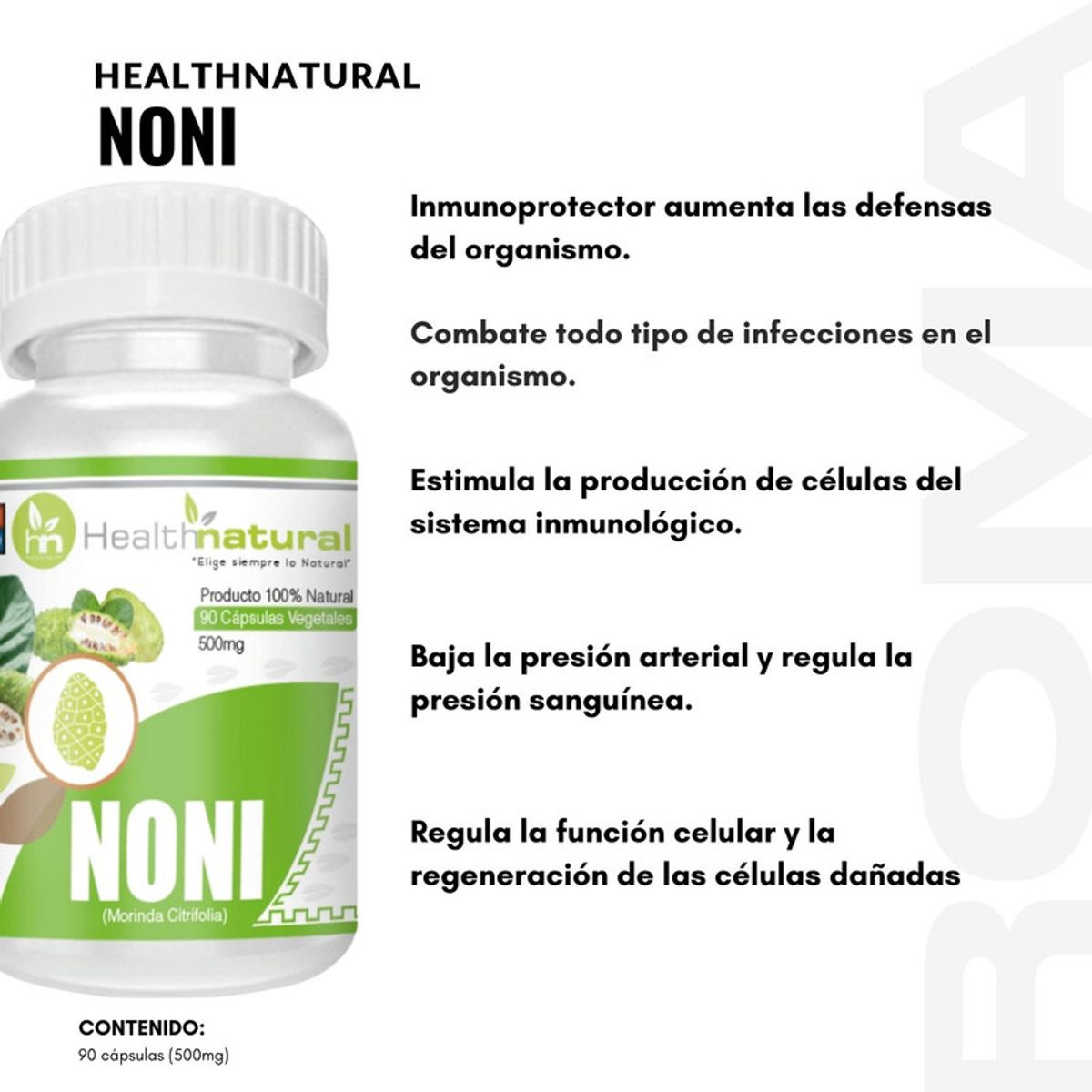 HEALTHNATURAL - PACK 3 NONI HEALTHNATURAL 1500MG + REGALO PASTILLERO
