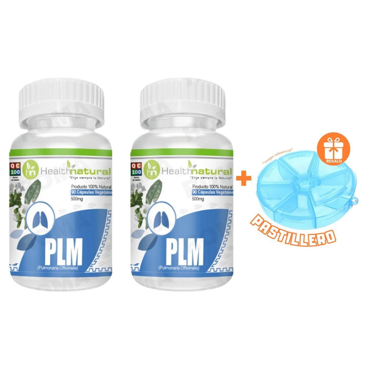 HEALTHNATURAL - PACK 2 PLMPULMONARIA HEALTHNATURAL 1000MG + REGALO PASTILLERO