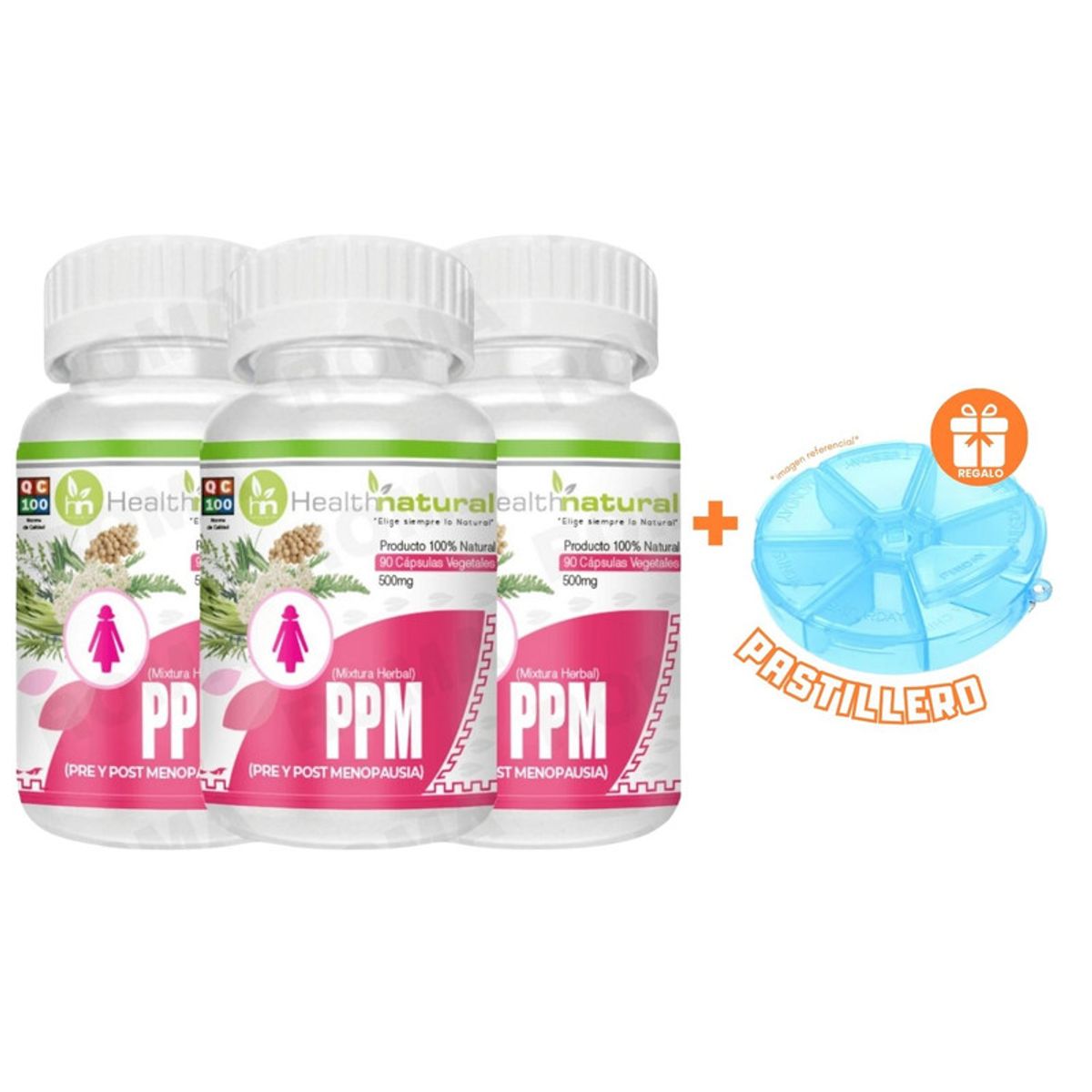 HEALTHNATURAL - PACK 3 PPMPRE Y POST MENOPAUSIA HEALTHNATURAL 1500MG + REGALO