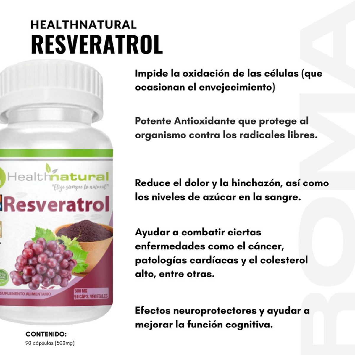 HEALTHNATURAL - PACK 3 RESVERATROL HEALTHNATURAL 1500MG + REGALO PASTILLERO