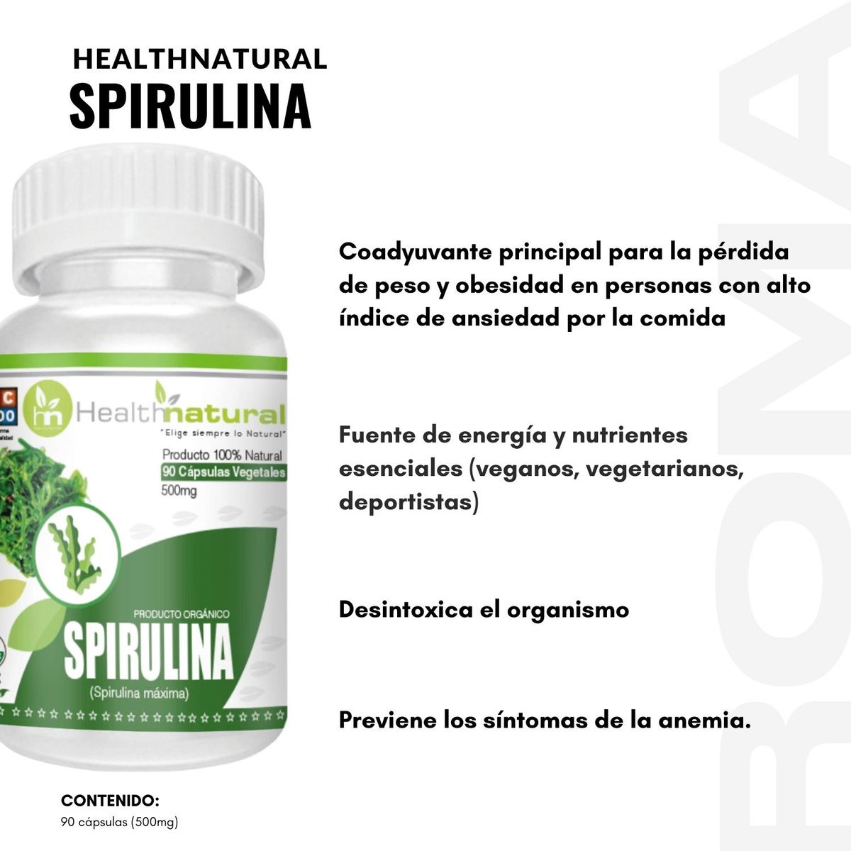 HEALTHNATURAL - PACK 2 SPIRULINA HEALTHNATURAL 1000MG + REGALO PASTILLERO
