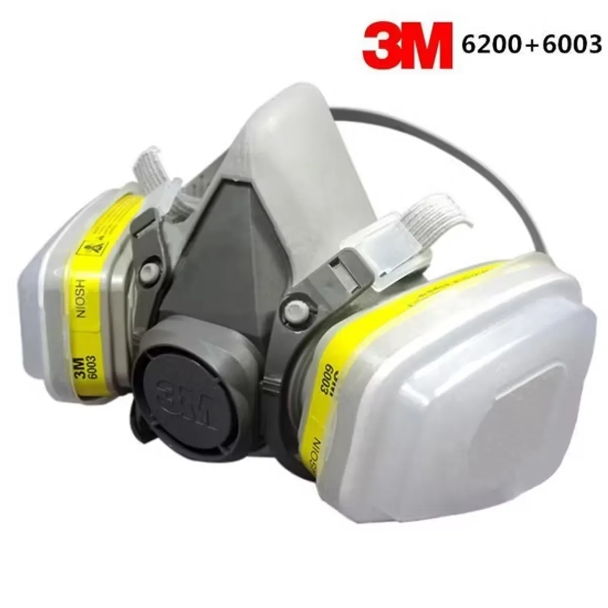 3M - KIT 3M RESPIRADOR 6200 CON FILTROS 6003  RETENEDORES Y ALMOHADILLAS