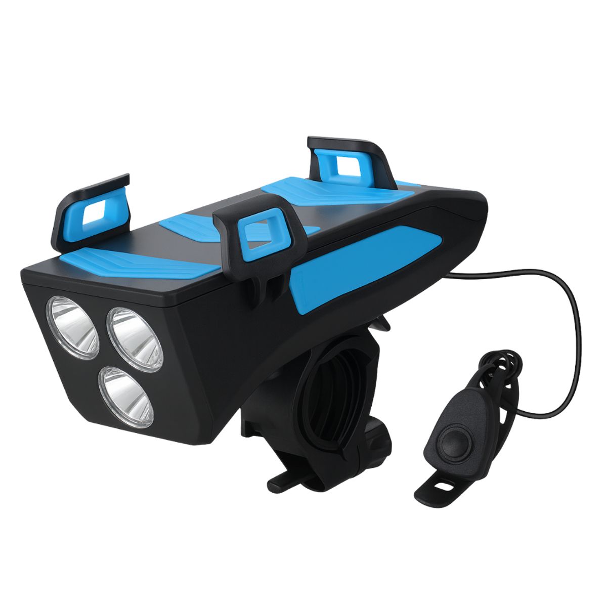 GENERICO - PORTA CELULAR PARA BICICLETAS MOTOS Y SCOOTER CON LUZ Y CARGADOR AZUL