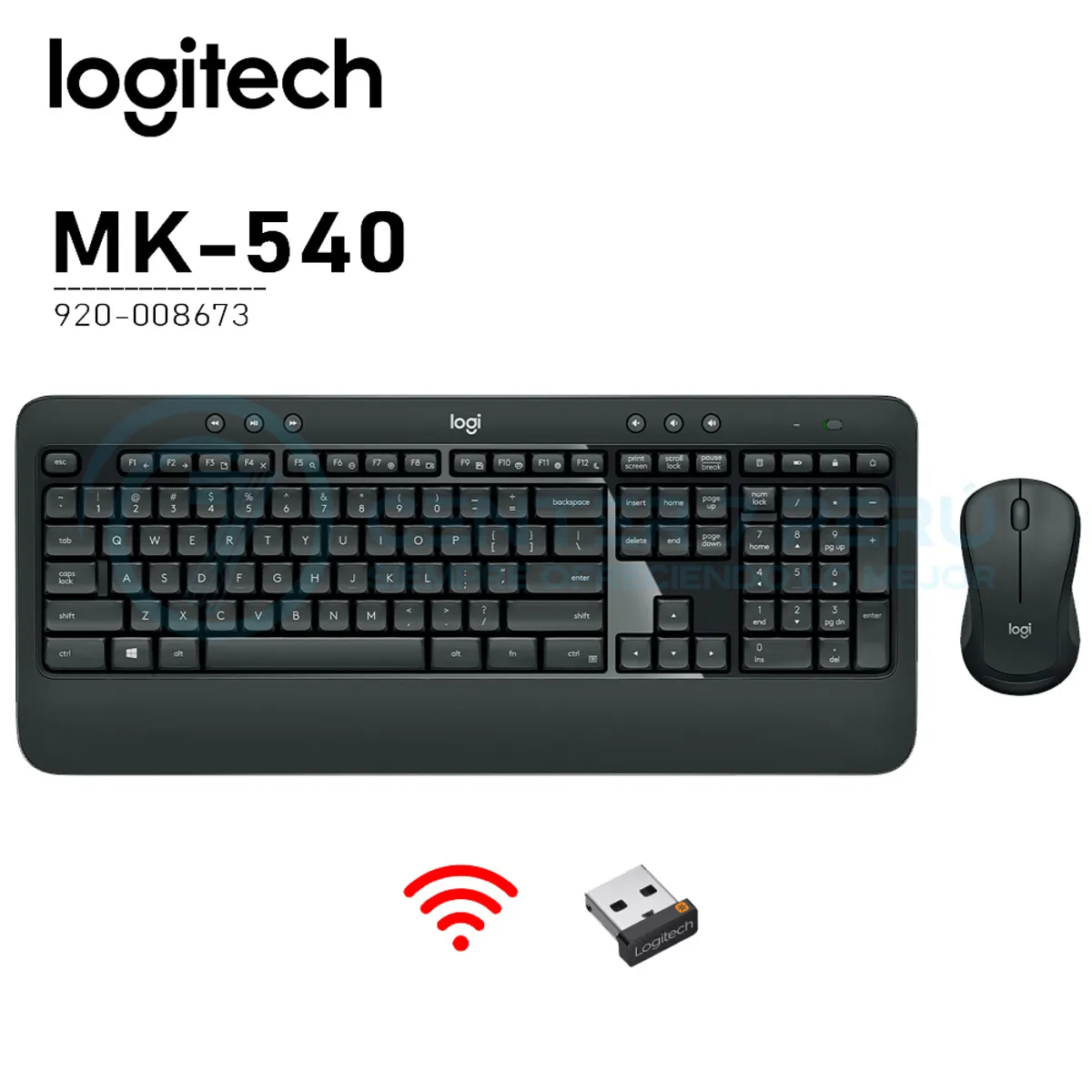 LOGITECH - Combo Teclado Logitech Mouse MK540 Wireless USB SP Black