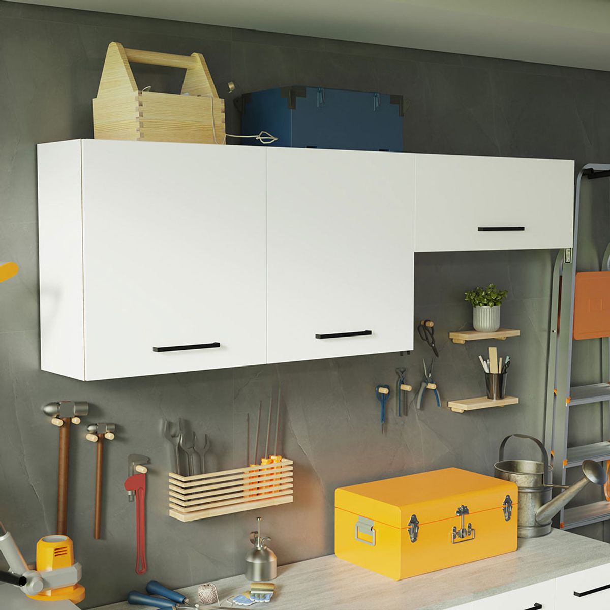 MADESA - Kit 2 Gabinetes Superior para Garaje Multiuso 200 cm
