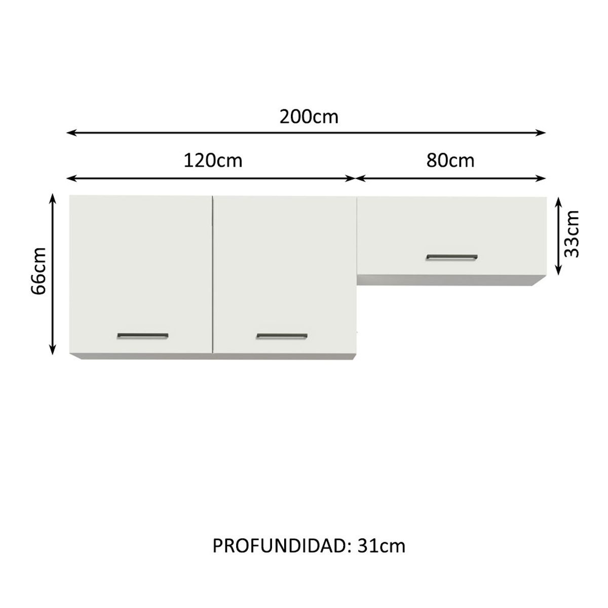 MADESA - Kit 2 Gabinetes Superior para Garaje Multiuso 200 cm