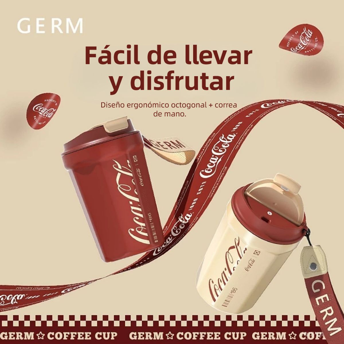 GERM - Vaso Térmico Octagon Coca-Cola x Germ – Azul Navy - 390ml 13 Oz