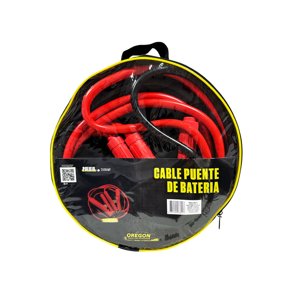 OREGON - Cable Batería 2500 Amp Pasacorriente Pinzas Reforzadas 3.5M