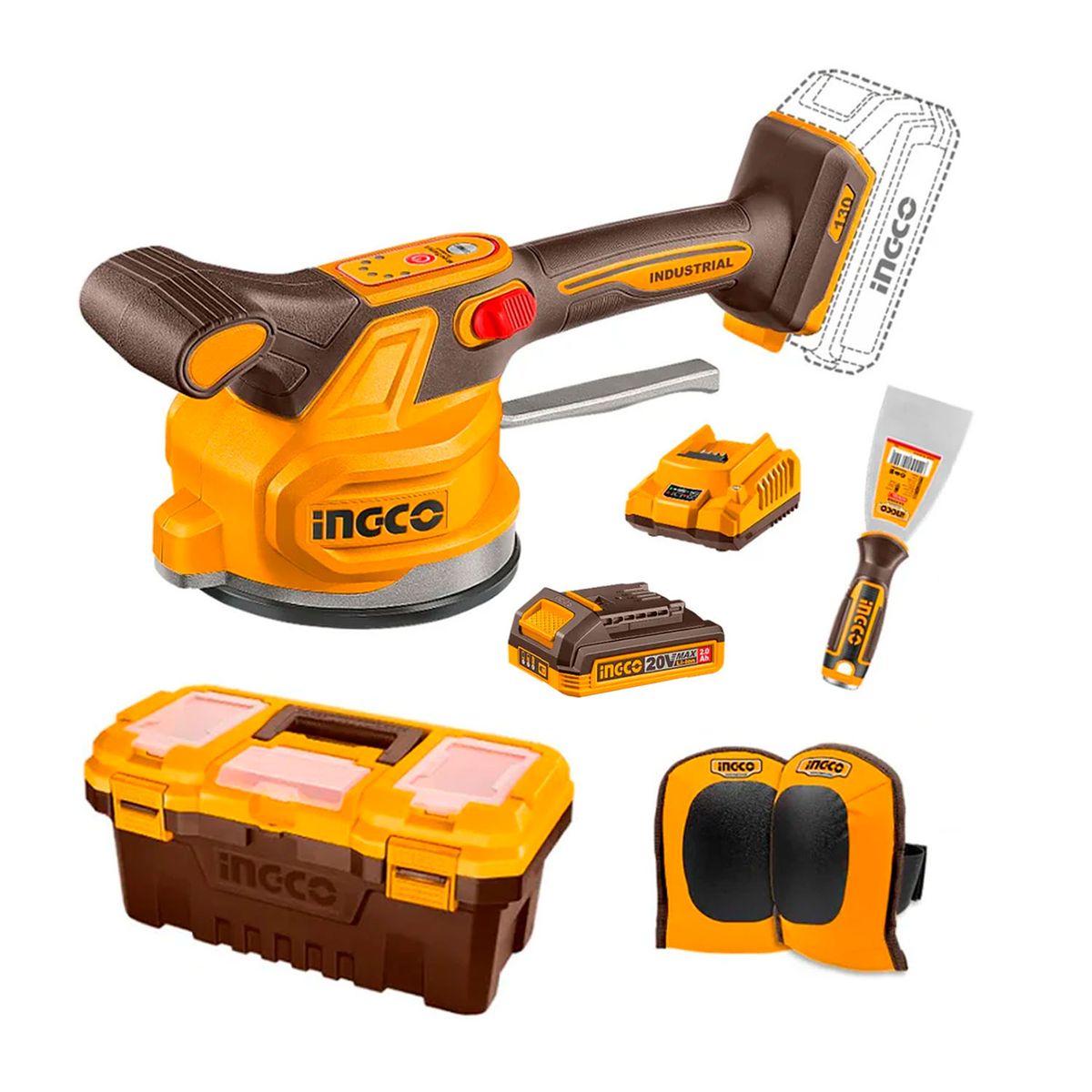 INGCO TOOLS - Ventosa Vibradora Para Mayólica 20v Ingco 1bat Ctvli20015