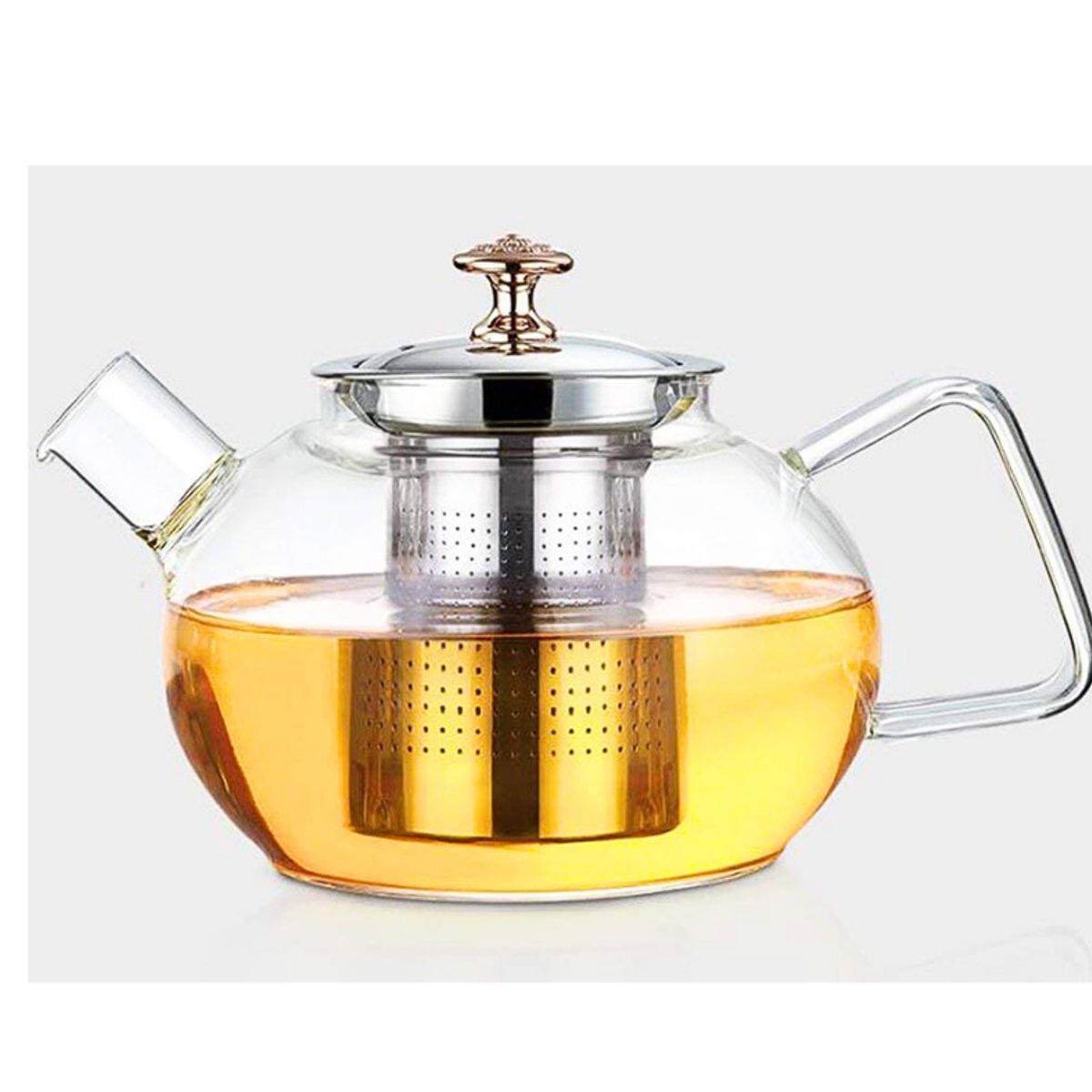 GENERICO - Tetera de vidrio con infusor de acero 1100 ml